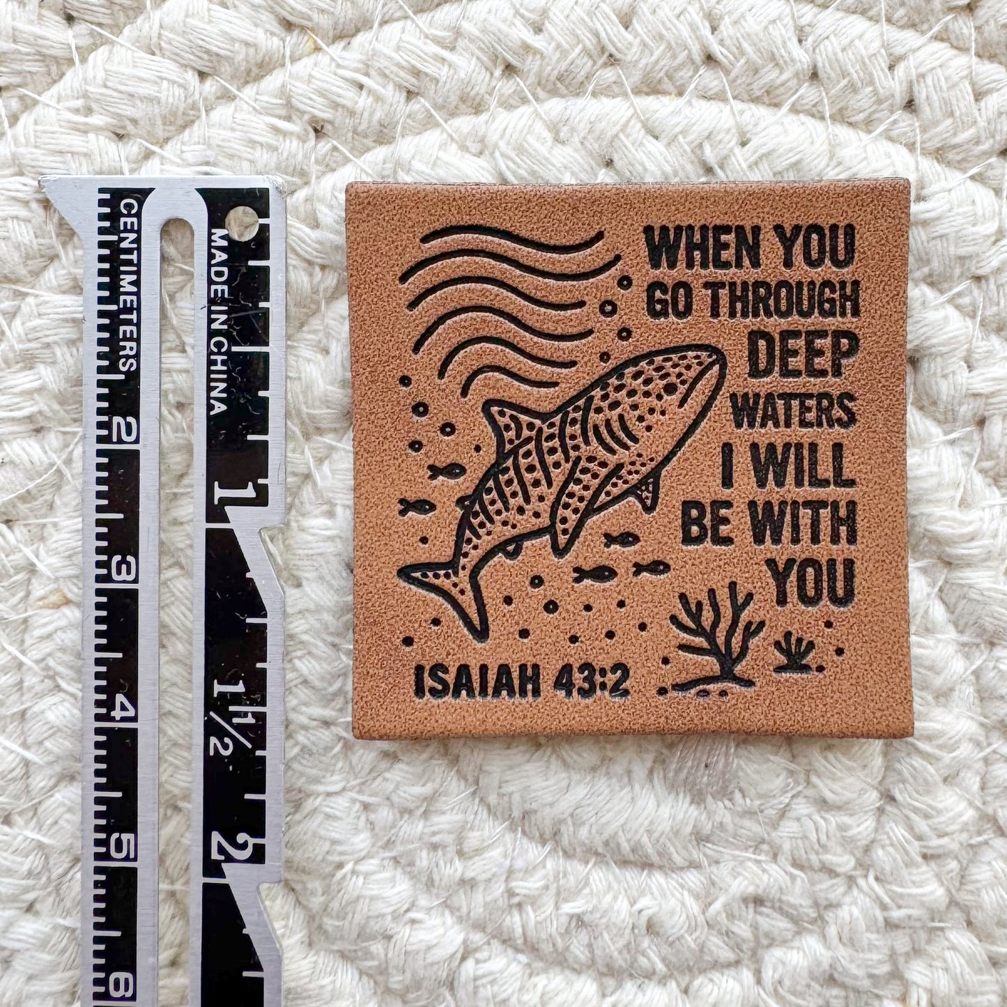 Deep Waters Faux Leather Label