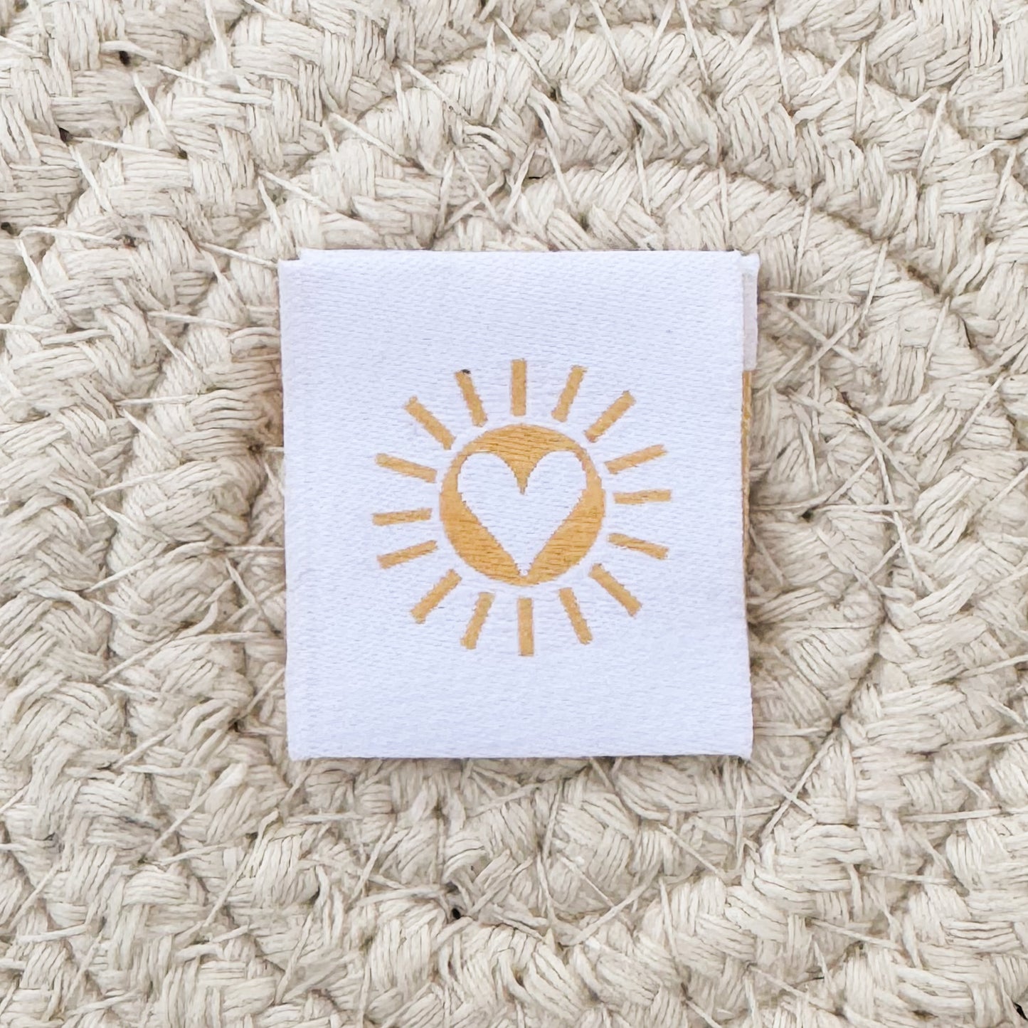 Sun Heart Woven Label