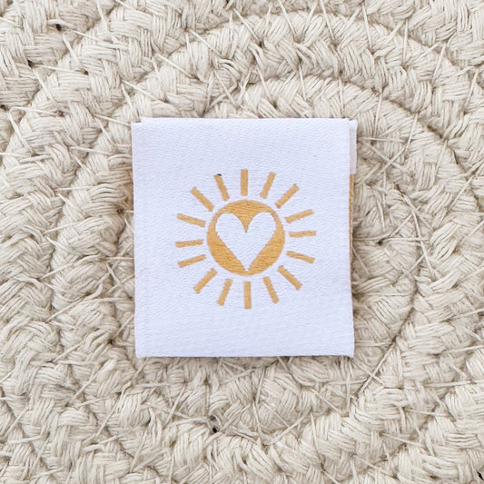 Sun Heart Woven Label