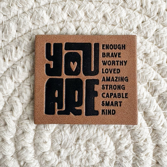 You Are Retro Faux Leather Label