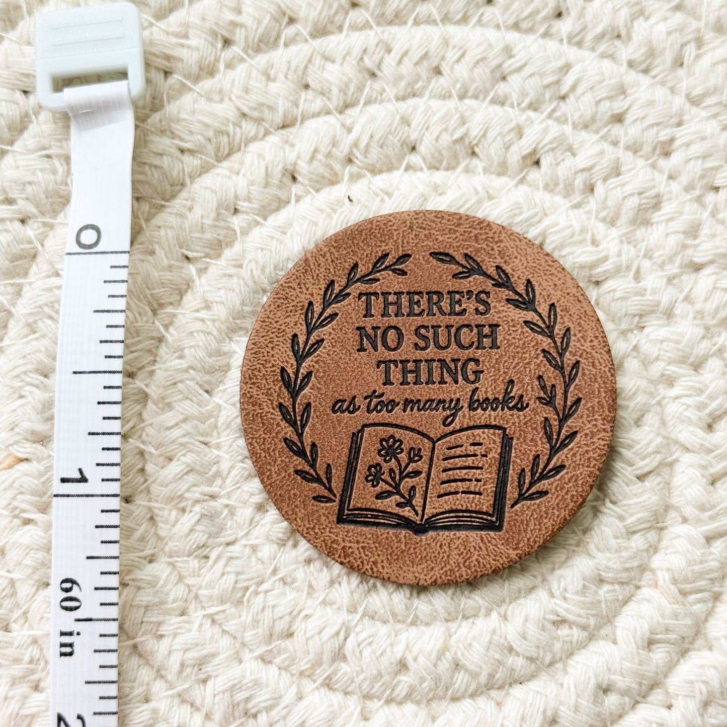 Too Many Books Faux Leather Label