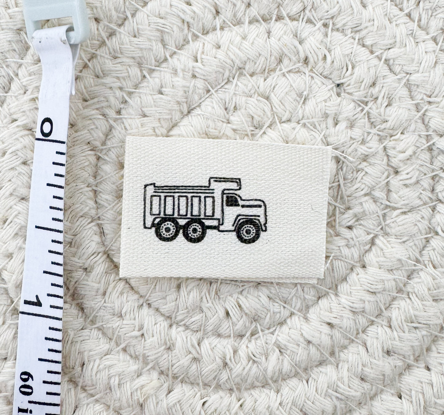 Dump Truck Cotton Label