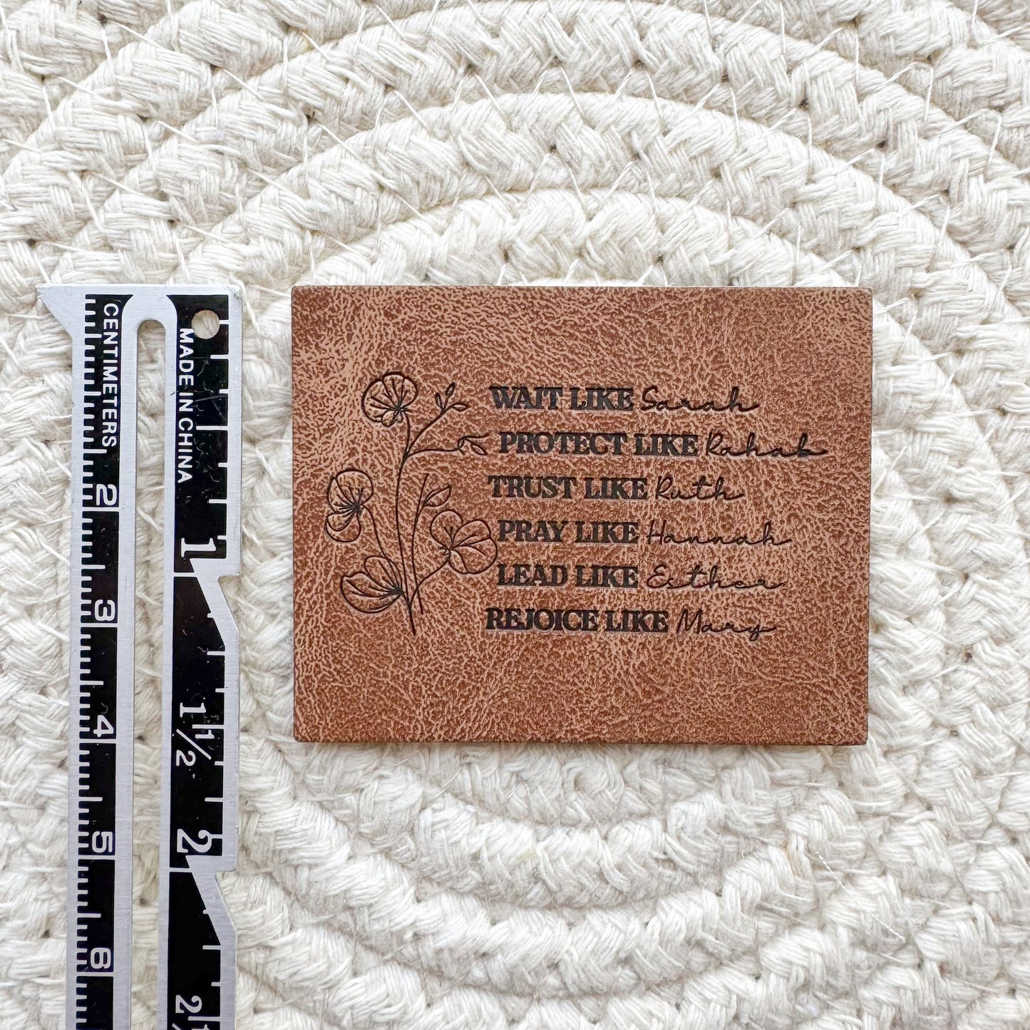 Women of Faith Faux Leather Label