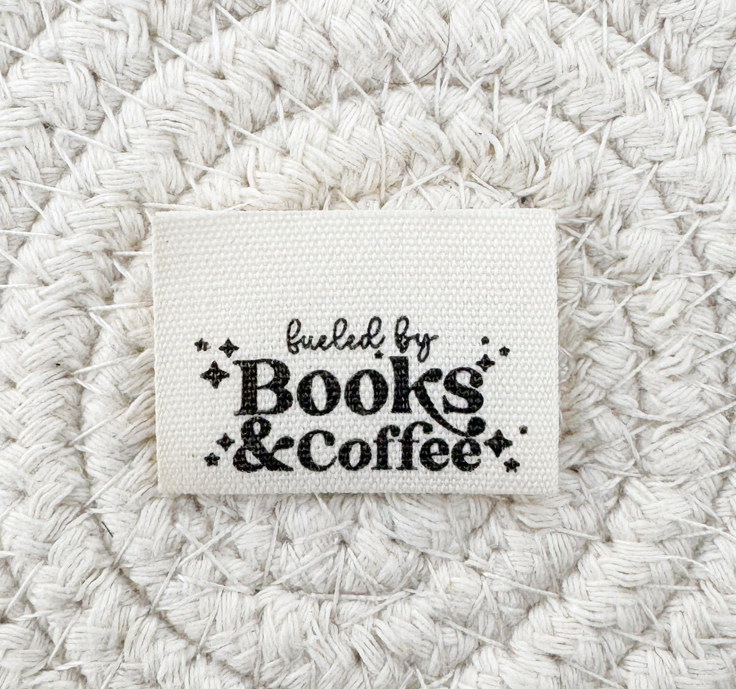 Books & Coffee Cotton Label