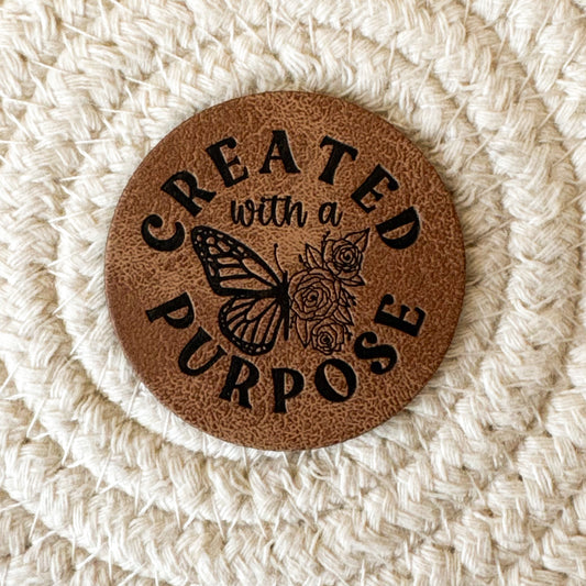Created Butterfly Faux Leather Label