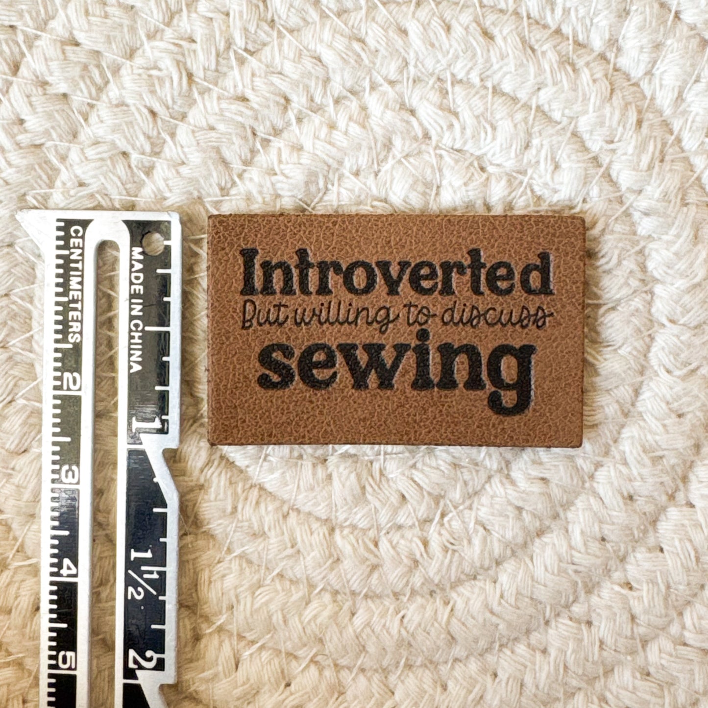 Introverted Sewist Faux Leather Label