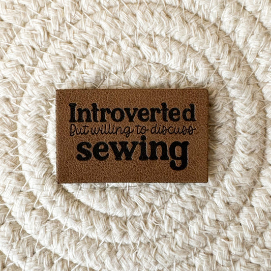 Introverted Sewist Faux Leather Label