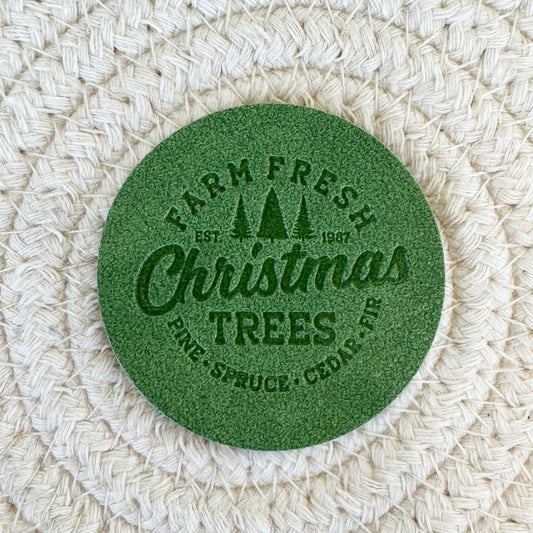 Tree Farm Green Faux Leather Patch image 0