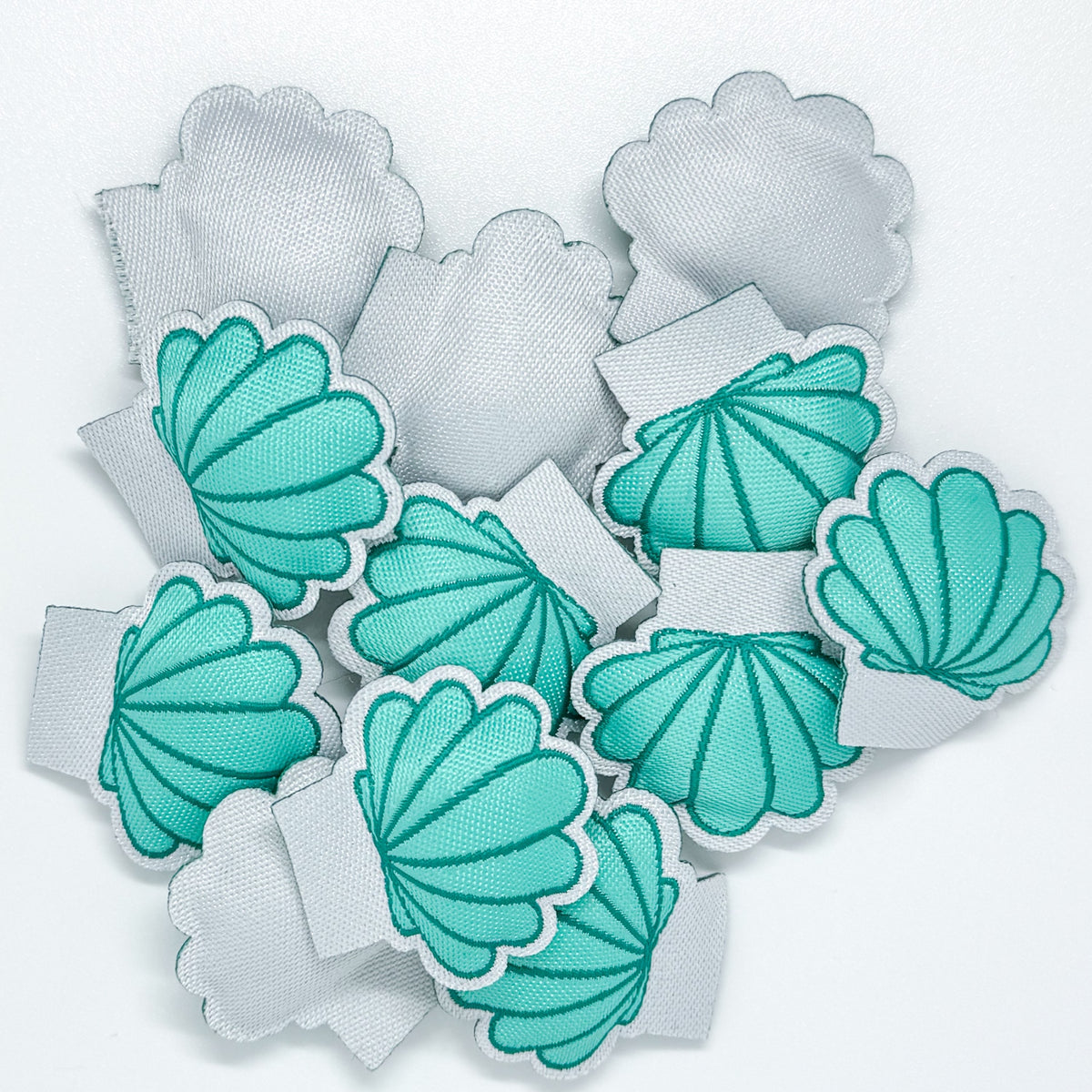 Sea Shell Label Seashell Deluxe Puff Woven Label – Shine Bright Label Co.