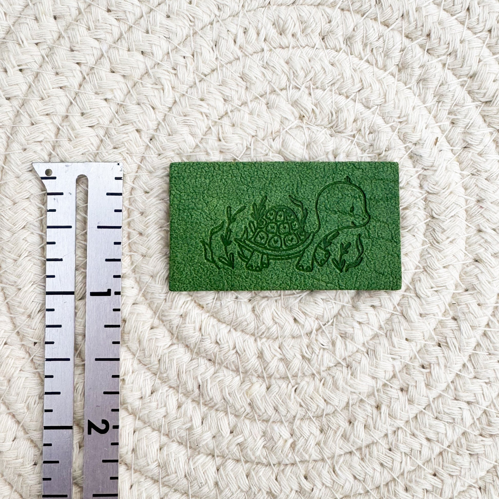Shell Ya Turtle Green Faux Leather Patch image 1